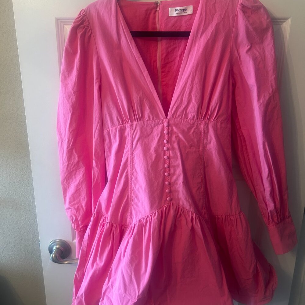 Showpo Vibrant Pink Long Sleeve Dress - Picture 5 of 5